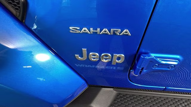 2023 Hydro Blue Pearl Coat Jeep Wrangler Sahara 4xe 4X4 SUV