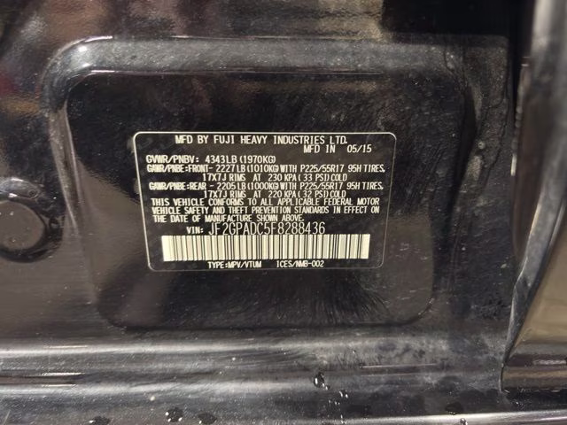 2015 Crystal Black Silica Subaru XV Crosstrek 2.0i Premium AWD SUV