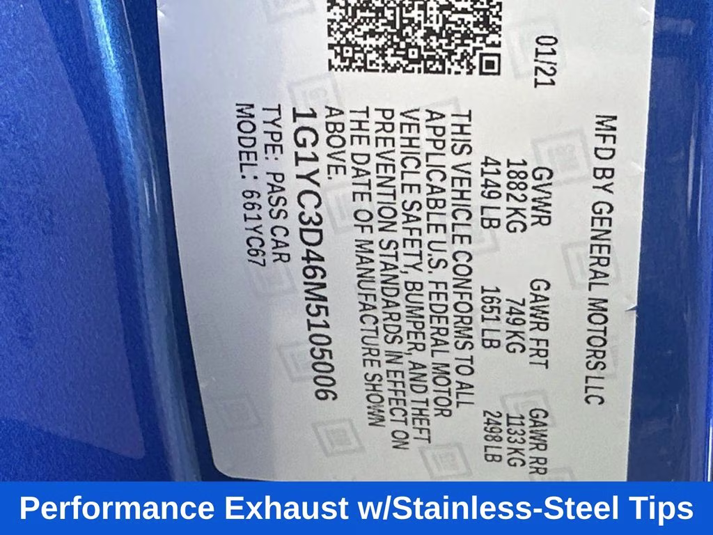 2021 Elkhart Lake Blue Metallic Chevrolet Corvette Stingray RWD Convertible