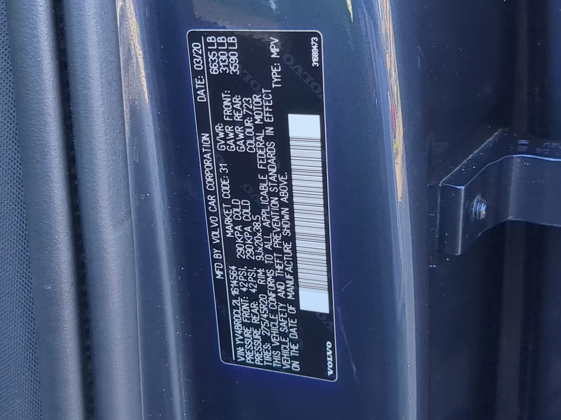 2020 Denim Blue Metallic Volvo XC90 Inscription AWD SUV