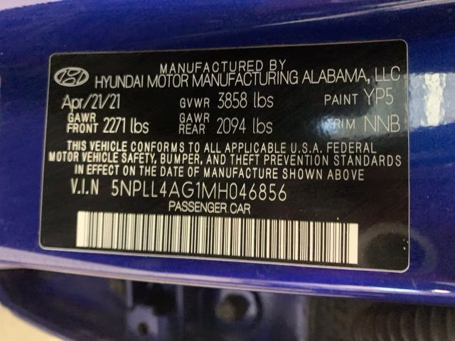 2021 Intense Blue Hyundai Elantra SE FWD Sedan