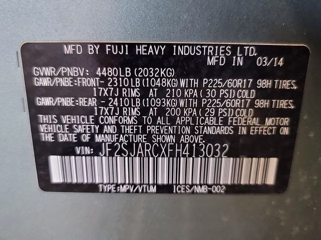 2015 Jasmine Green Metallic Subaru Forester 2.5i Limited AWD SUV