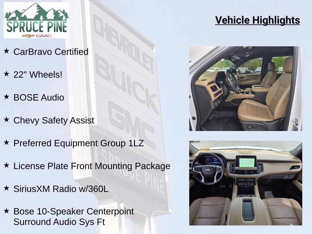 2022 Summit White Chevrolet Tahoe Premier 4X4 SUV