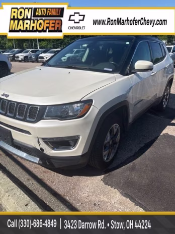 2020 Pearl White Tri-Coat Jeep Compass Limited 4X4 SUV