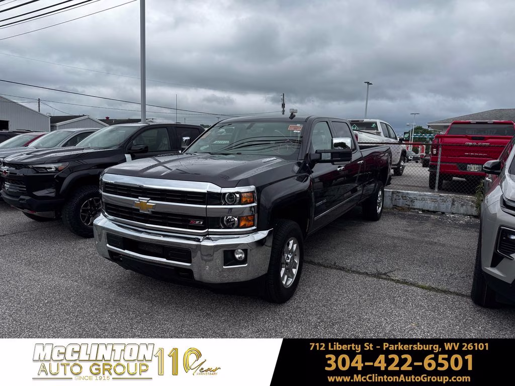Gray (Tungsten Metallic) 2015 Chevrolet Silverado 3500HD LTZ Crew Cab 4WD Pickup Truck Four-Wheel Drive 6-Speed Automatic