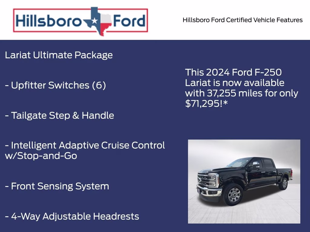 2024 Agate Black Metallic Ford Super Duty F-250 SRW Lariat 4X4 Truck