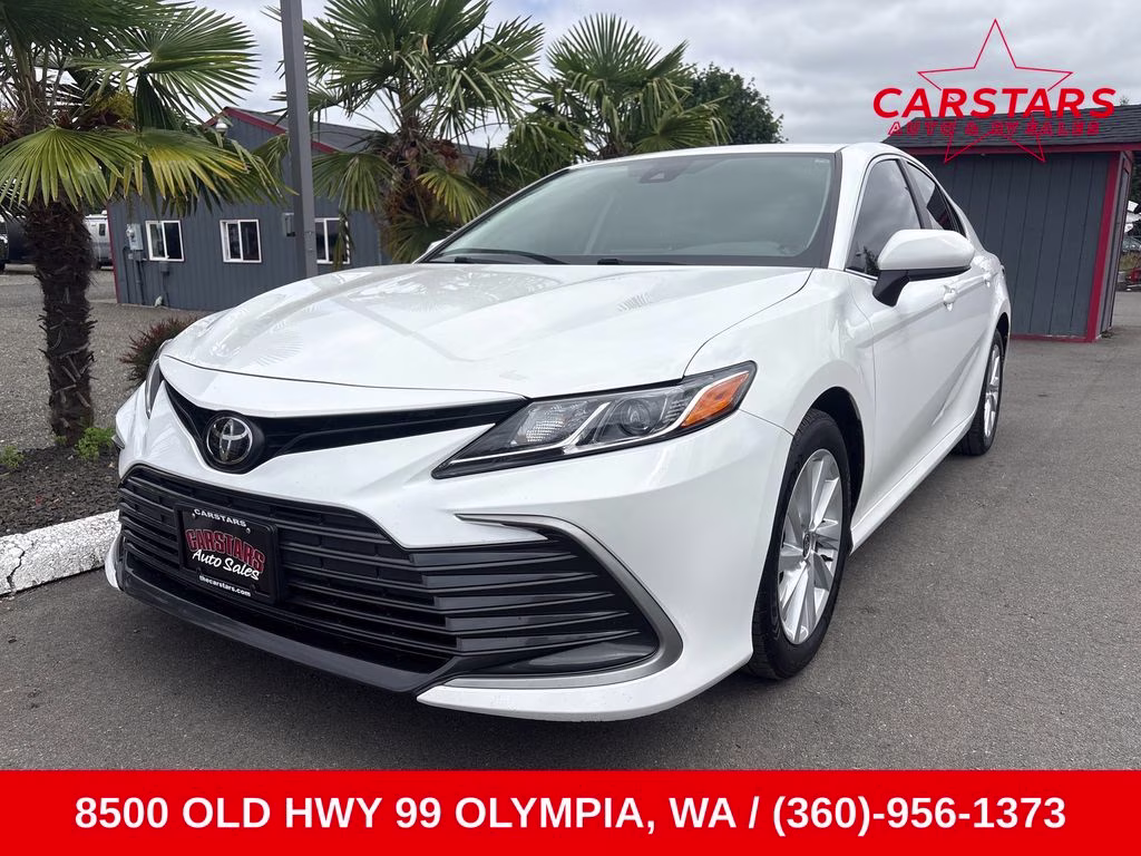 2022 White Toyota Camry LE AWD Sedan