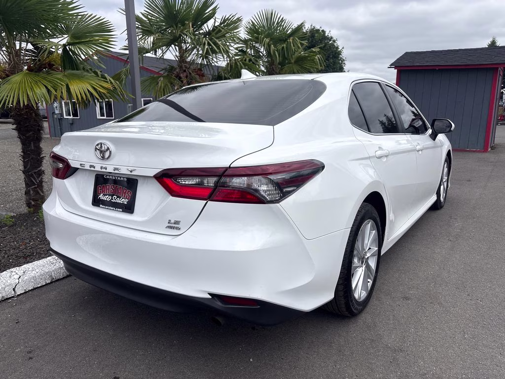 2022 White Toyota Camry LE AWD Sedan