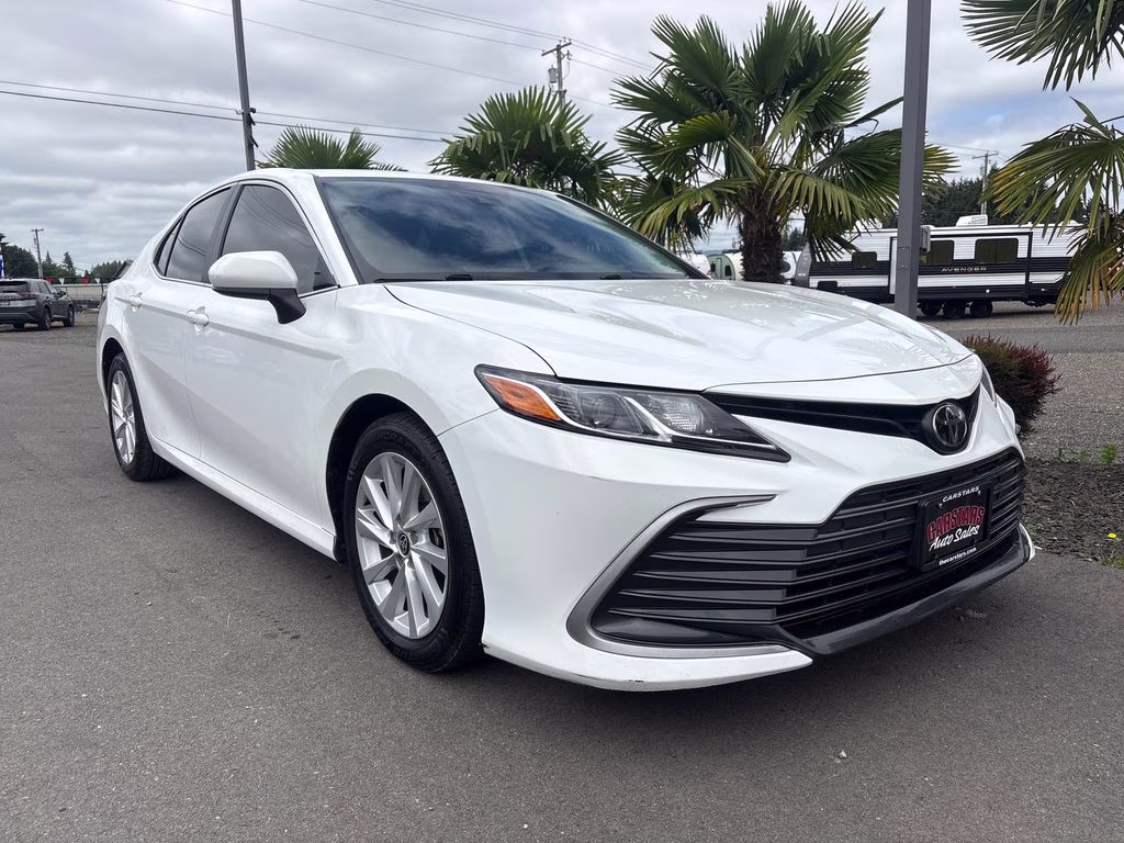 2022 White Toyota Camry LE AWD Sedan