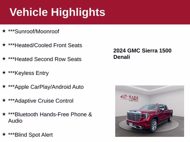 2024 Volcanic Red Tintcoat GMC Sierra 1500 Denali 4X4 Truck