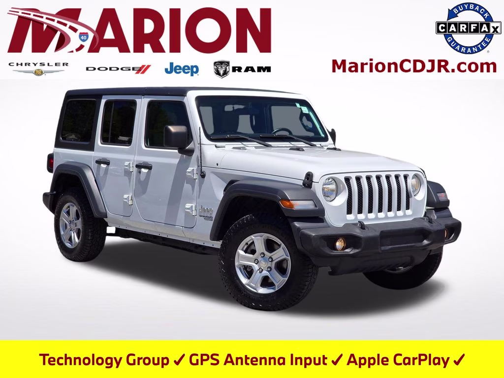 2018 Bright White Clearcoat Jeep Wrangler Unlimited Sport S 4X4 SUV