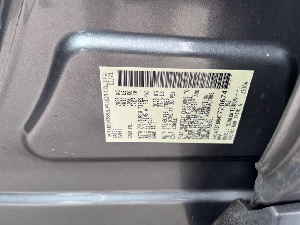 2021 Gun Metallic Nissan Rogue SV AWD SUV