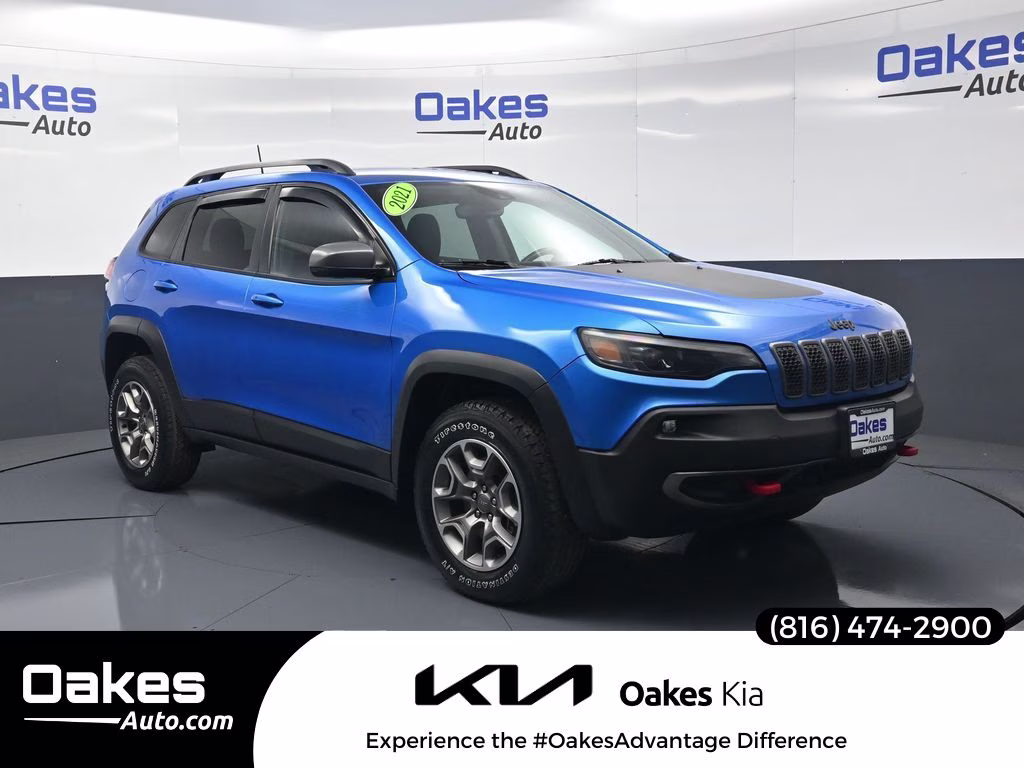 2021 Hydro Blue Pearlcoat Jeep Cherokee Trailhawk 4X4 SUV