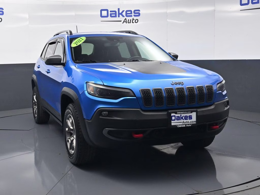 2021 Hydro Blue Pearlcoat Jeep Cherokee Trailhawk 4X4 SUV