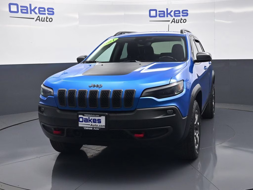 2021 Hydro Blue Pearlcoat Jeep Cherokee Trailhawk 4X4 SUV
