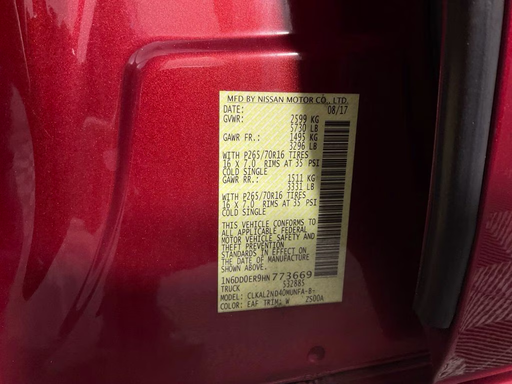 2017 Lava Red Nissan Frontier SV RWD Truck