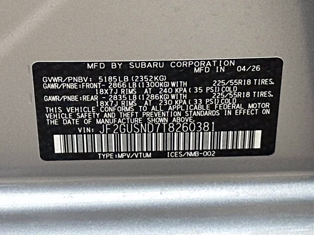 2026 Ice Silver Metallic Subaru Crosstrek Hybrid Limited AWD SUV