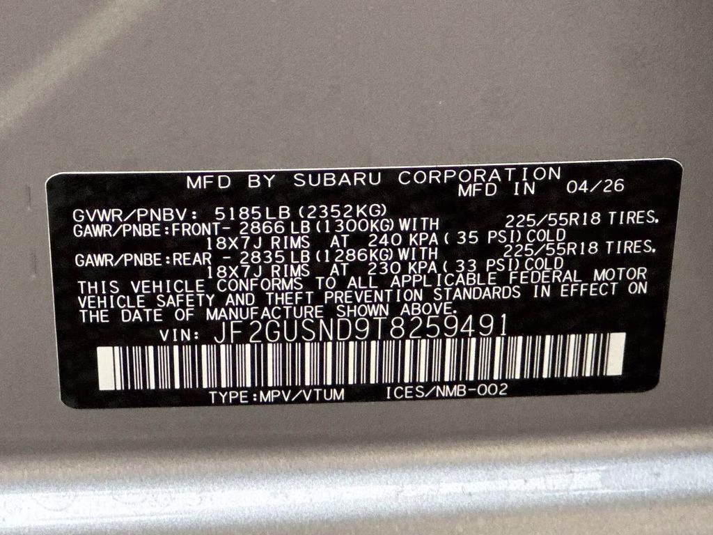 2026 Ice Silver Metallic Subaru Crosstrek Hybrid Limited AWD SUV