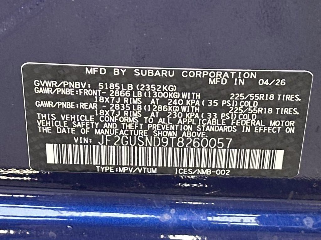 2026 Sapphire Blue Pearl Subaru Crosstrek Hybrid Limited AWD SUV