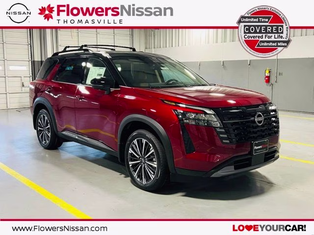2026 Scarlet Ember/Super Black Nissan Pathfinder Platinum FWD SUV