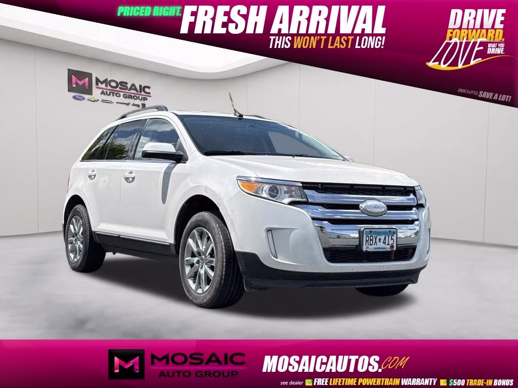 2012 White Platinum Clearcoat Metallic Ford Edge Limited FWD SUV