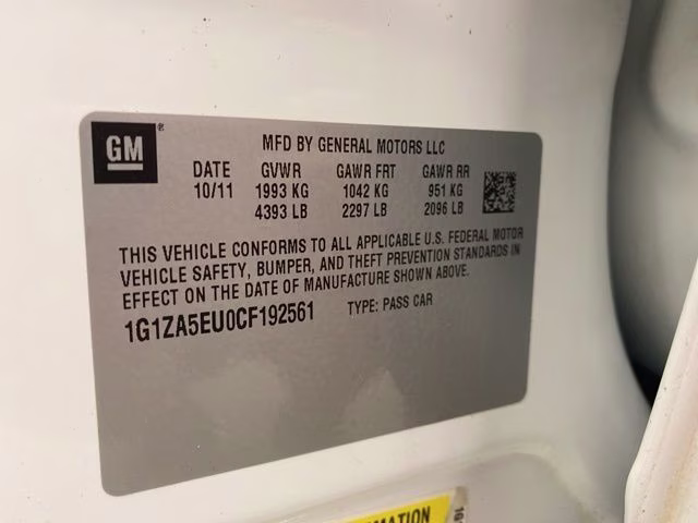2012 Summit White Chevrolet Malibu LS FWD Sedan