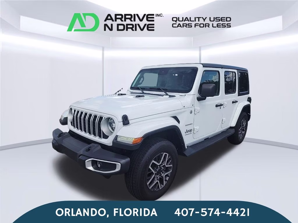 2024 White Jeep Wrangler Sahara 4X4 SUV