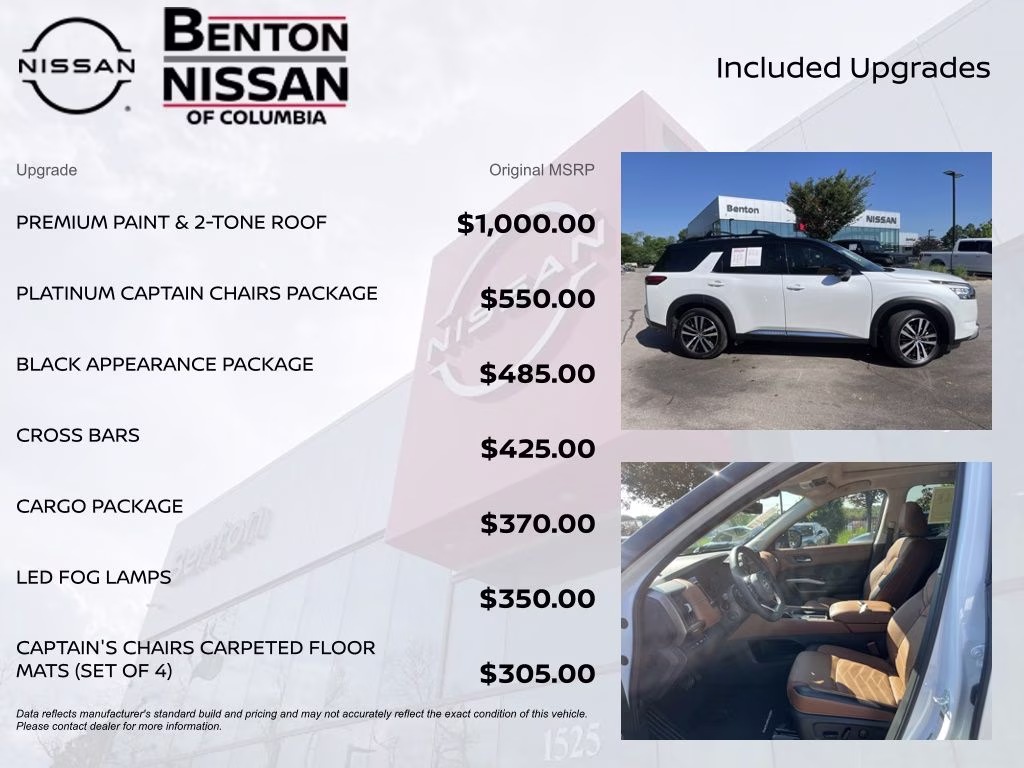 2025 Everest White Pearl/Black Nissan Pathfinder Platinum FWD SUV