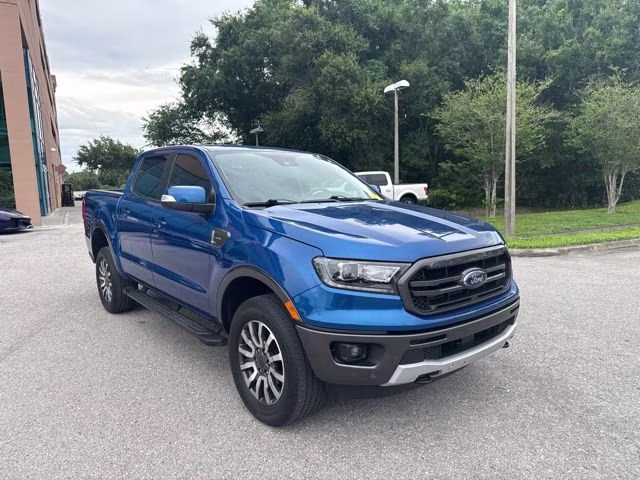 2019 Lightning Blue Metallic Ford Ranger LARIAT Crew Cab Pickup RWD Truck