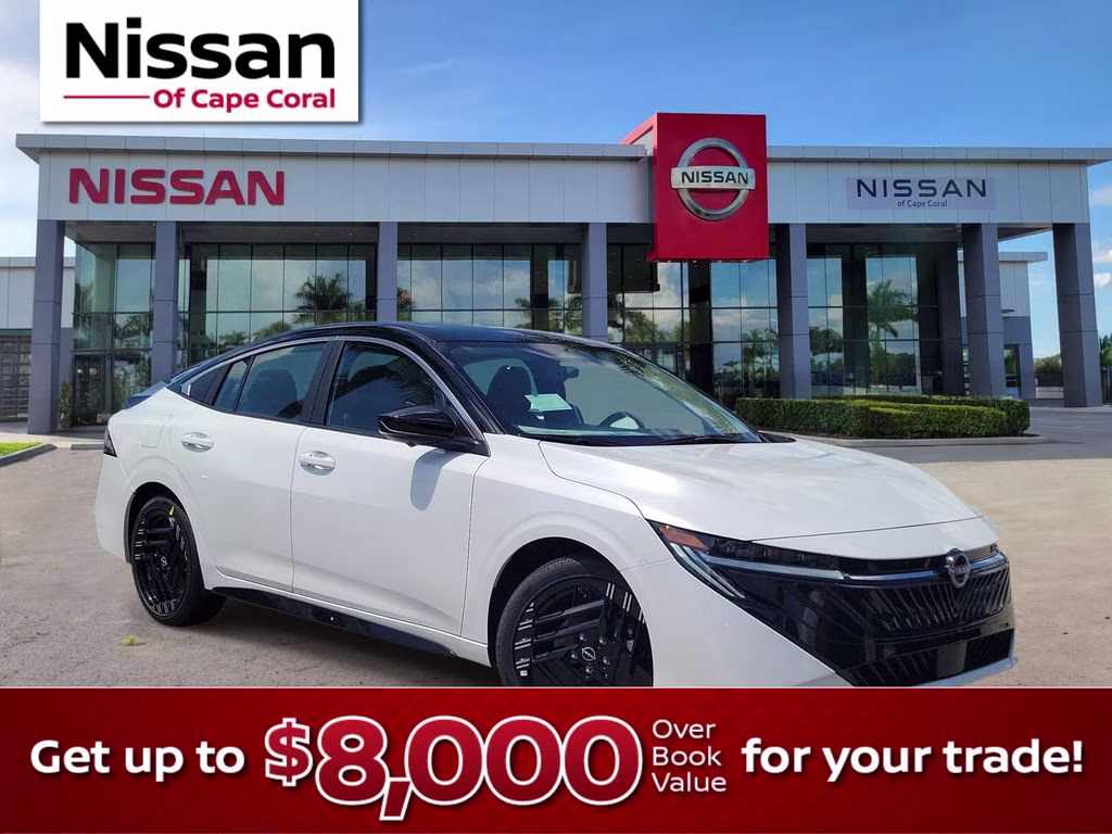 2026 Aspen White/Super Black Nissan Sentra SR FWD Sedan