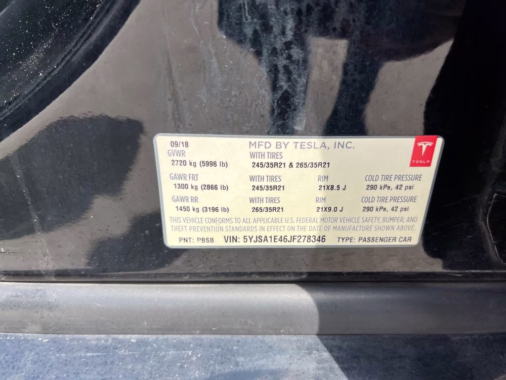 2018 Black Tesla Model S P100D AWD Hatchback