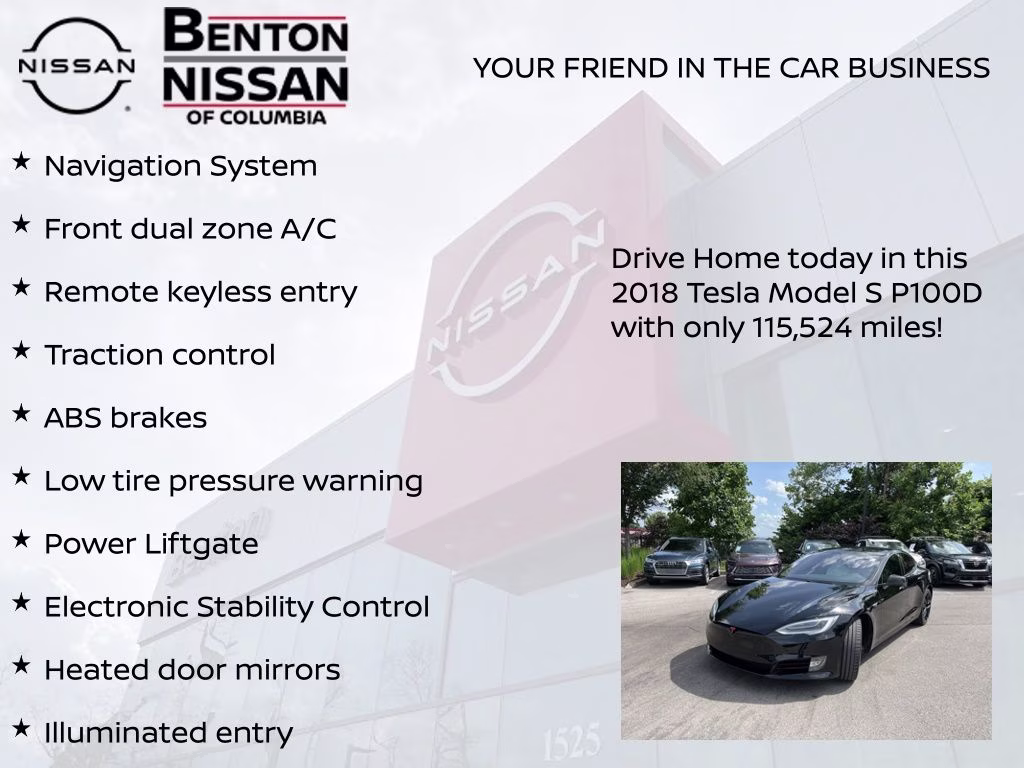 2018 Black Tesla Model S P100D AWD Hatchback