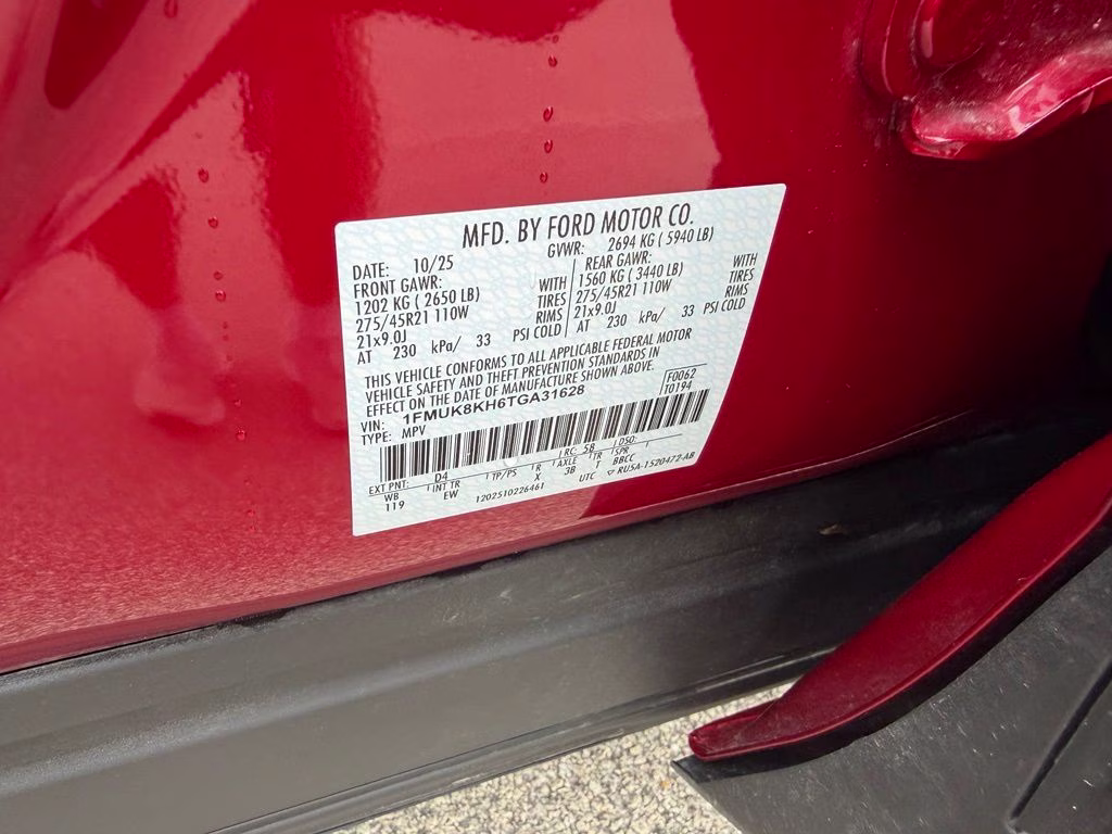 2026 Red Metallic Ford Explorer ST-Line 4X4 SUV
