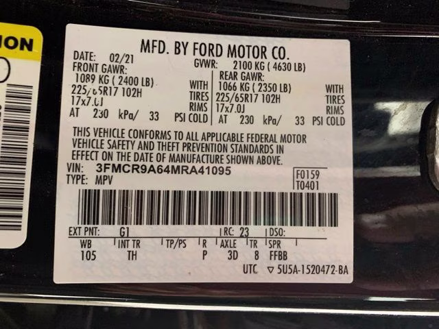 2021 Shadow Black Ford Bronco Sport Base 4X4 SUV