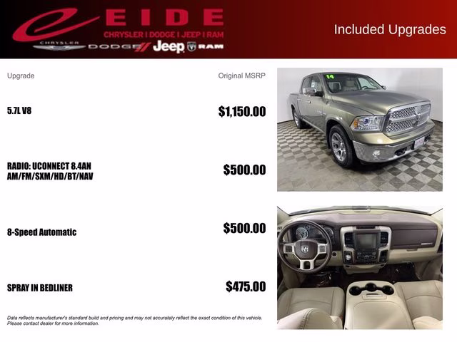 2014 Prairie Pearlcoat Ram 1500 Laramie 4X4 Truck