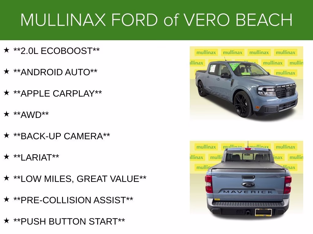 2024 Azure Gray Metallic Ford Maverick Lariat AWD Truck