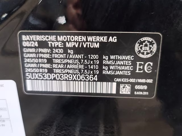 2024 Jet Black BMW X3 xDrive30i AWD SUV