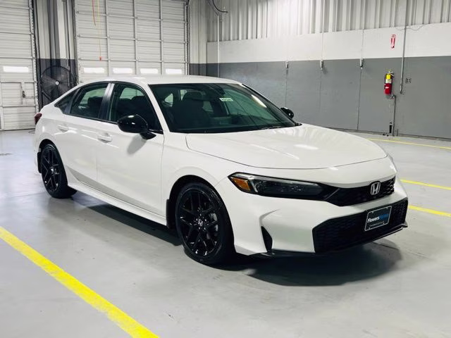 2026 Platinum White Pearl Honda Civic Sport FWD Sedan