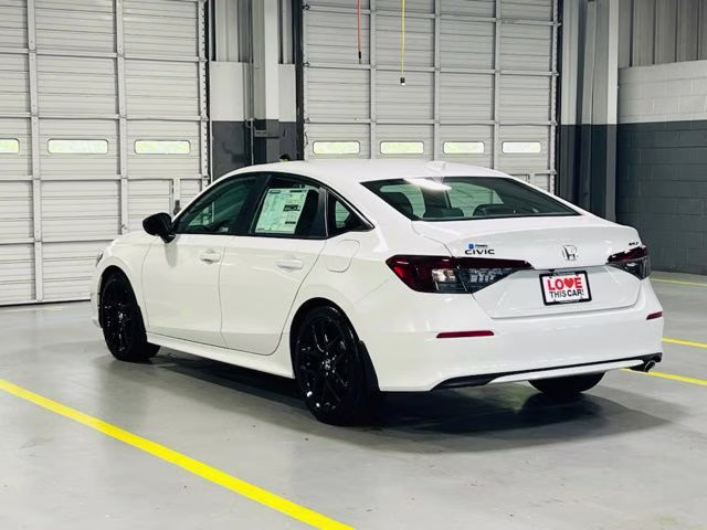 2026 Platinum White Pearl Honda Civic Sport FWD Sedan