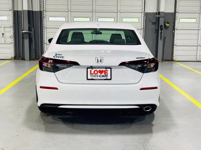 2026 Platinum White Pearl Honda Civic Sport FWD Sedan