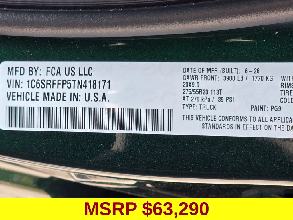 2026 Serrano Green Metallic Ram 1500 Big Horn/Lone Star 4X4 Truck