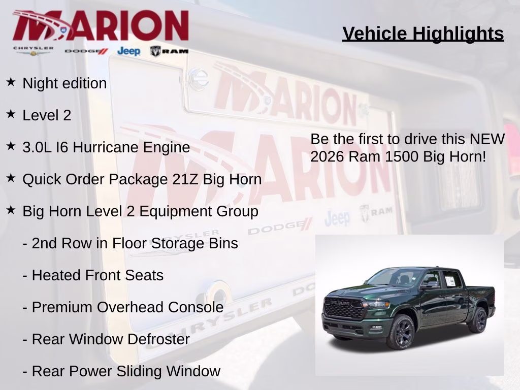 2026 Serrano Green Metallic Ram 1500 Big Horn/Lone Star 4X4 Truck
