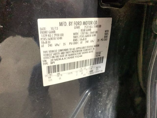 2013 Tuxedo Black Metallic Ford Edge SEL AWD SUV