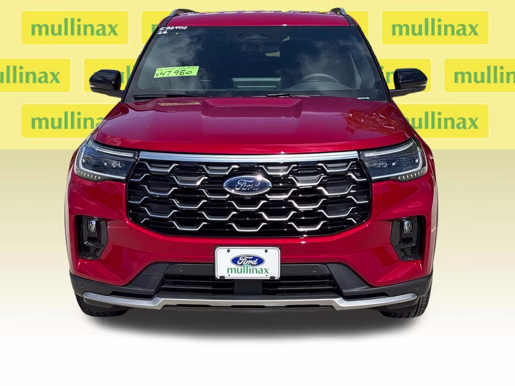 2026 Rapid Red Metallic Tinted Clearcoat Ford Explorer Platinum RWD SUV