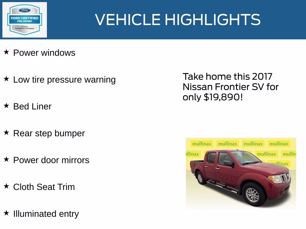 2017 Lava Red Nissan Frontier SV RWD Truck