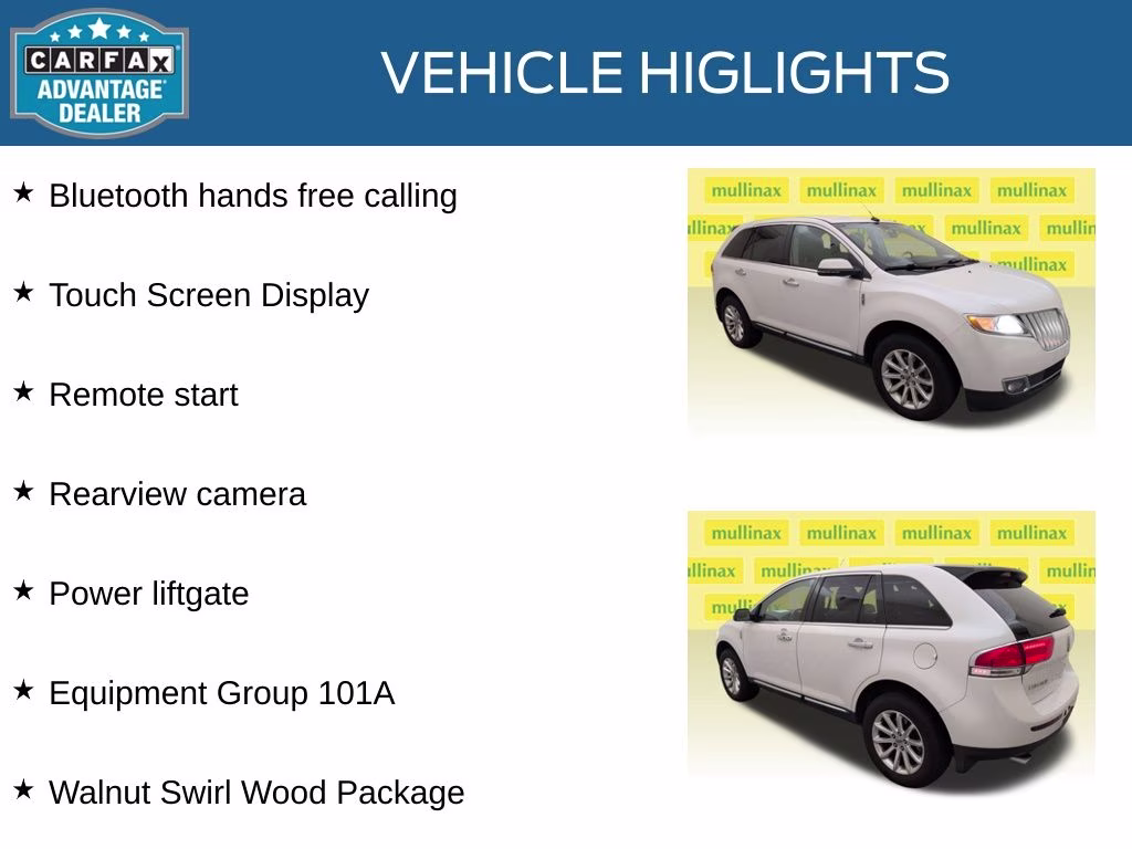 2015 White Platinum Metallic Tri-Coat Lincoln MKX Base FWD SUV