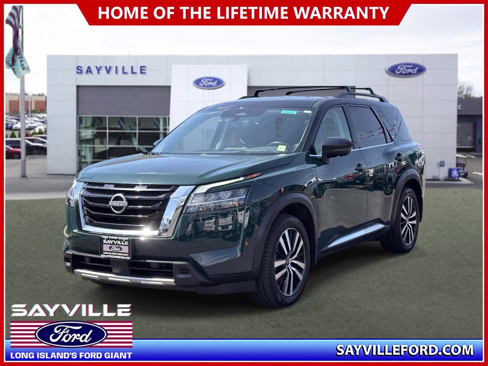 2023 Obsidian Green Pearl/Super Black Nissan Pathfinder Platinum 4WD 4X4 SUV