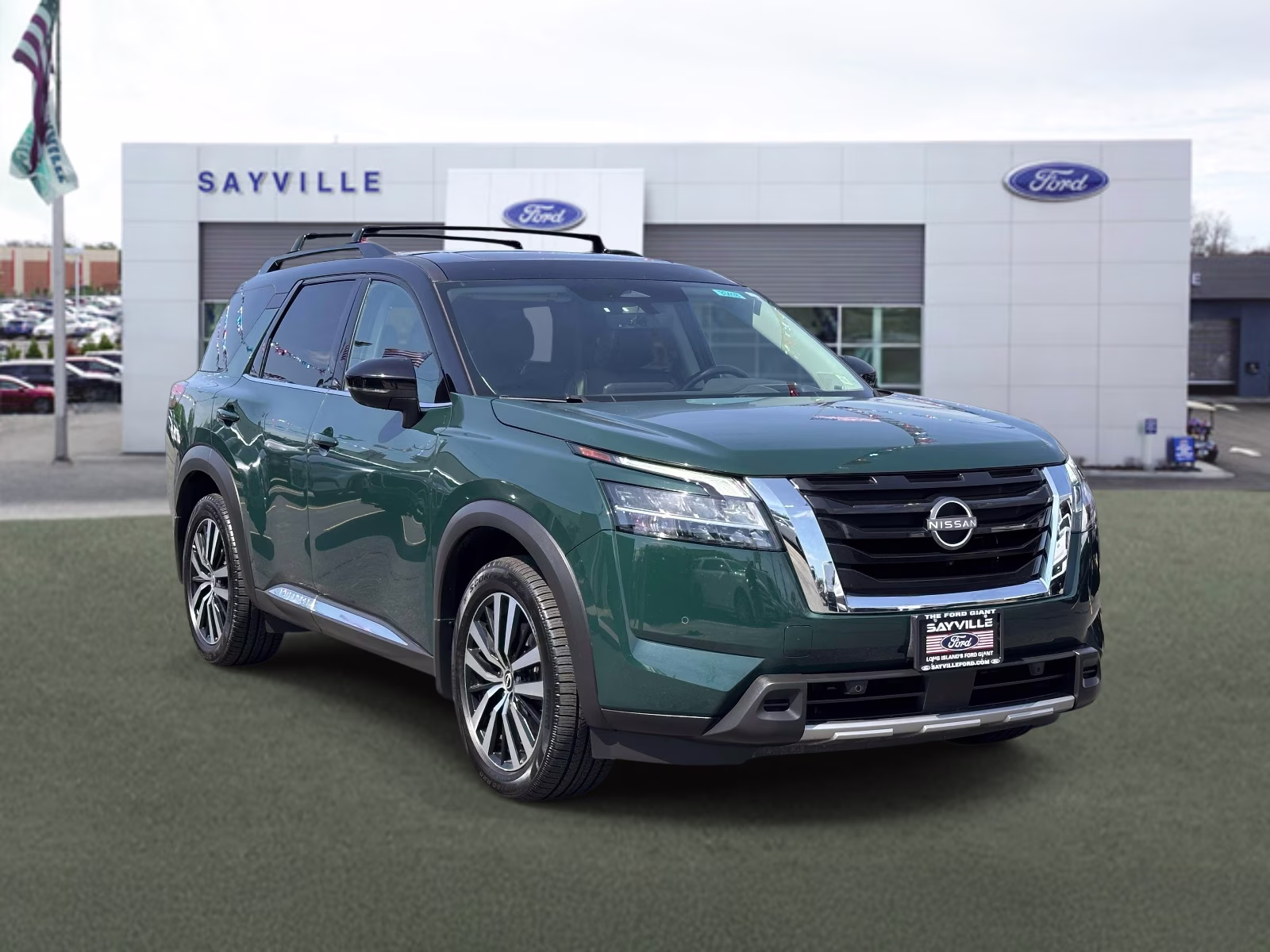 2023 Obsidian Green Pearl/Super Black Nissan Pathfinder Platinum 4WD 4X4 SUV