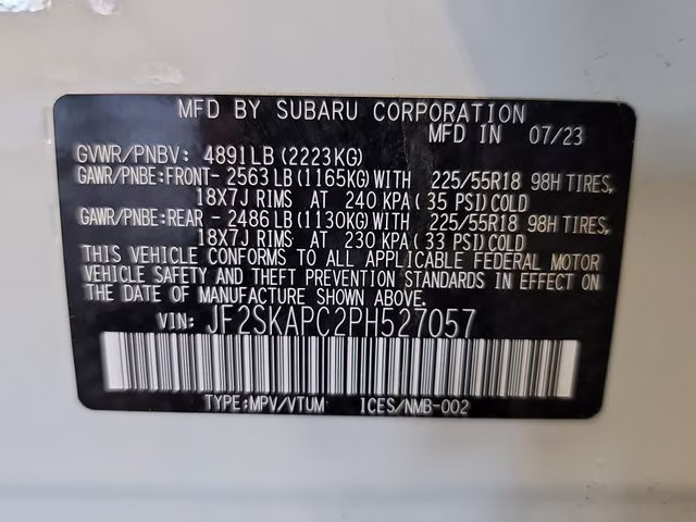 2023 Crystal White Pearl Subaru Forester Limited AWD SUV