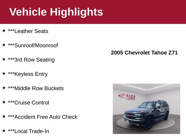 2005 Smokin Asphalt Chevrolet Tahoe Z71 4X4 SUV